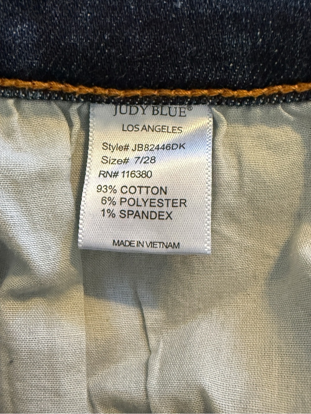 Judy Blue JB82446DK Mid Rise Destroyed Skinny Jeans Raw Hem Distressed Size 7/28 - Picture 10 of 15